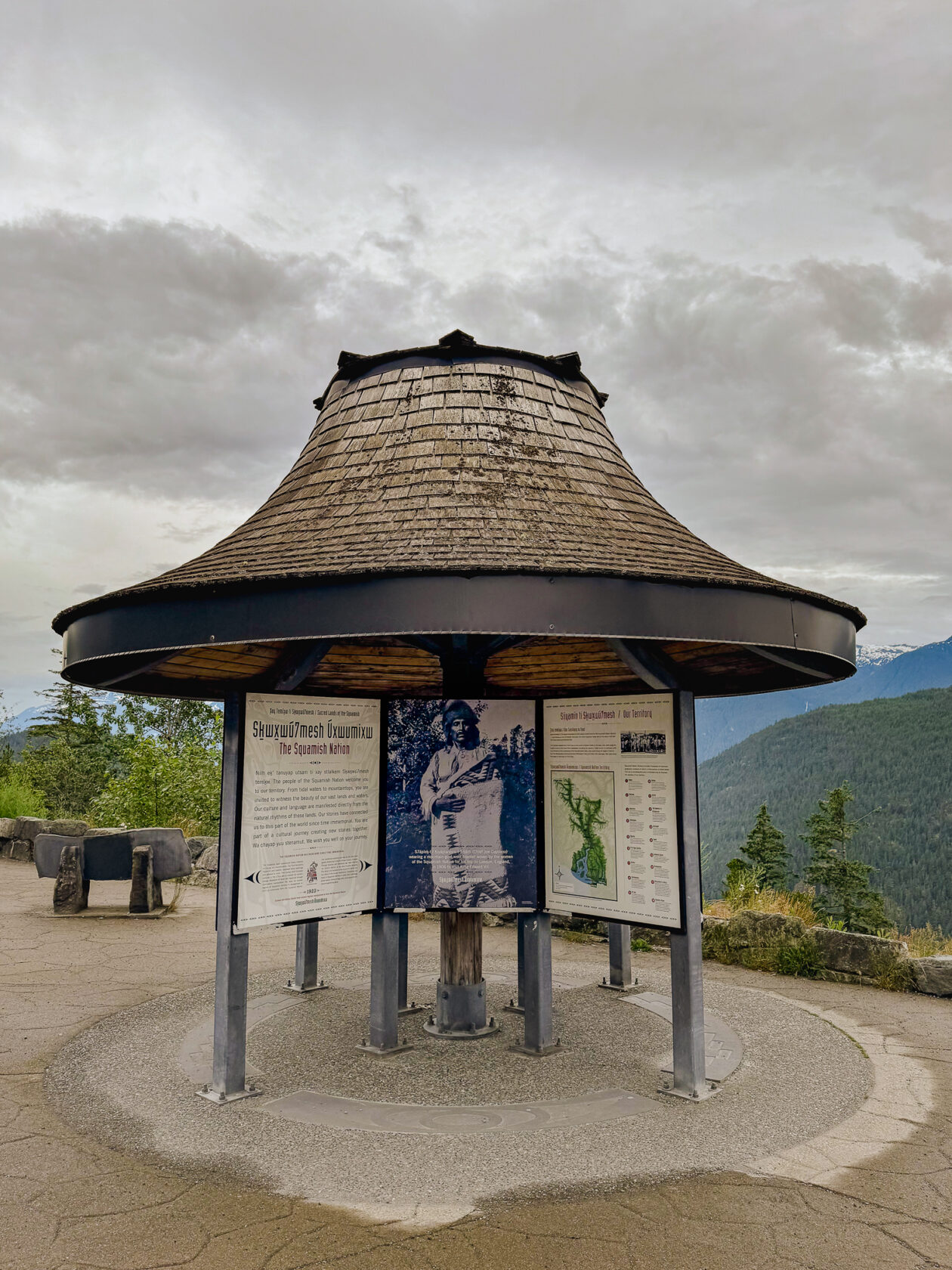 Cultural journey interpretive kiosk at Tantalus Lookout